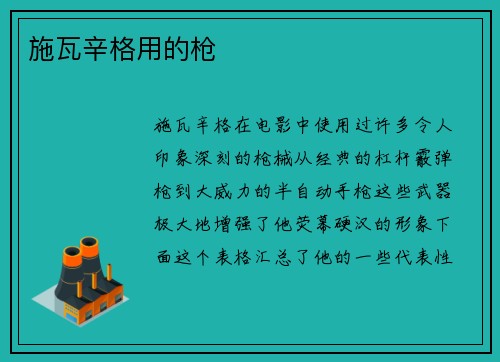 施瓦辛格用的枪